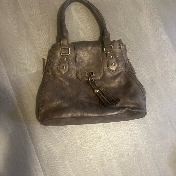 Imoshion Handbags - Imoshion Metallic Brown Shoulder Bag with Tassel